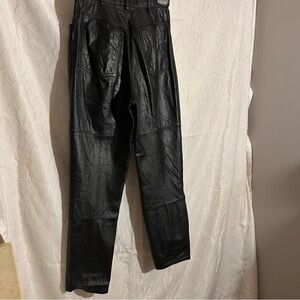 Black Genuine Leather Trousers with Tailored Silhouette